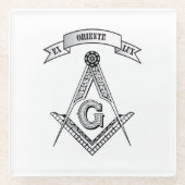 Freimaurerzeichen Glasuntersetzer (Vorderseite)