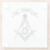 Freimaurerzeichen Glasuntersetzer (Rückseite)