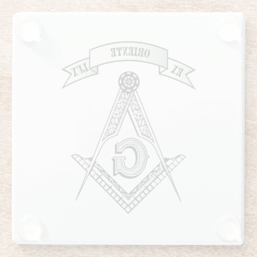 Freimaurerzeichen Glasuntersetzer (Rückseite)