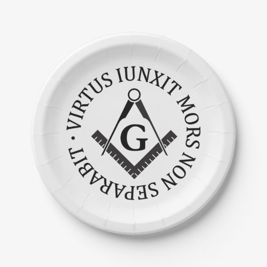 Freimaurerzeichen Pappteller (Vorderseite)