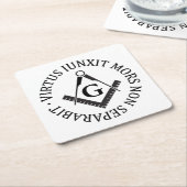 Freimaurerzeichen Rechteckiger Pappuntersetzer (angewinkelt)