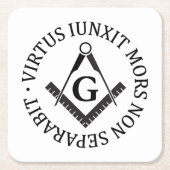 Freimaurerzeichen Rechteckiger Pappuntersetzer (Vorderseite)