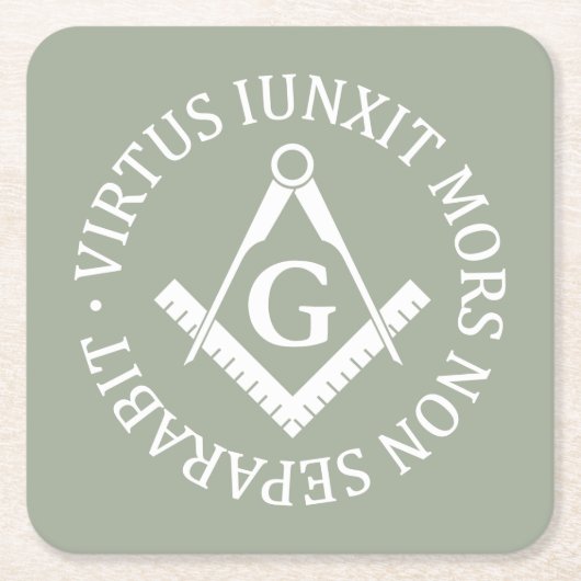 Freimaurerzeichen Rechteckiger Pappuntersetzer (Vorderseite)