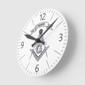 Freimaurerzeichen Runde Wanduhr (Winkel)