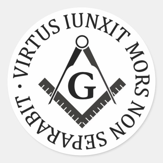 Freimaurerzeichen Runder Aufkleber (Vorderseite)