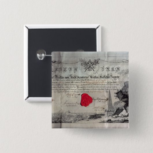 Freimaurerzertifikat, 1785 button (Vorne & Hinten)