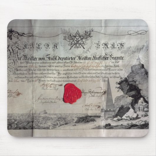Freimaurerzertifikat, 1785 mousepad (Vorne)