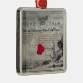 Freimaurerzertifikat, 1785 ornament aus metall (Rechts)