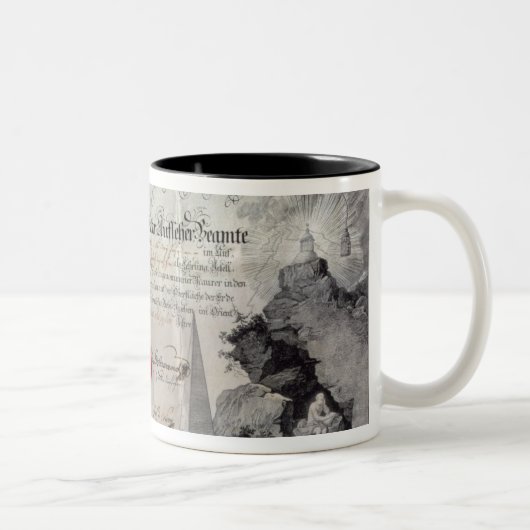 Freimaurerzertifikat, 1785 zweifarbige tasse (Rechts)