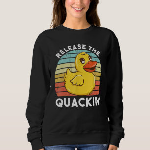 Freisetzung der Quackin Funny Duck Gelber Gummikle Sweatshirt