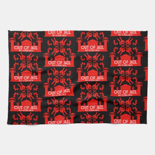 Freisetzungsgeschenk aus dem Gefängnis Geschirrtuch (Horizontal)