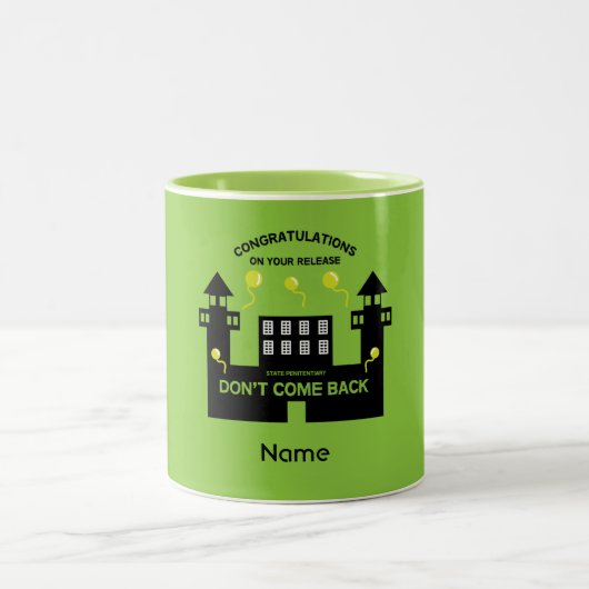 Freisetzungsgeschenk aus dem Gefängnis Zweifarbige Tasse (Mittel)