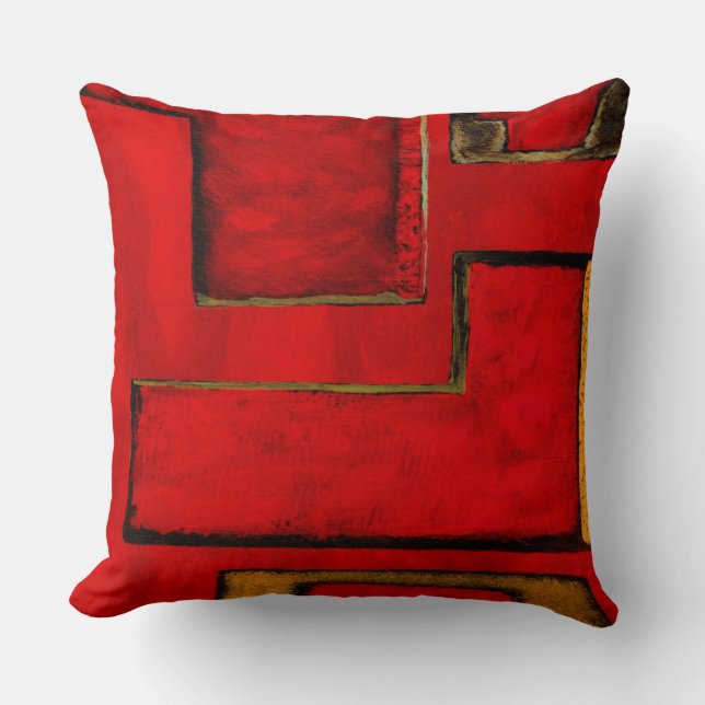 Freistehende Abstrakte geometrische Kunstmalerei Kissen (Vorderseite)