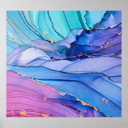 Freistehende Texturen, luxuriöse abstrakte Kunst. Poster (Vorne)