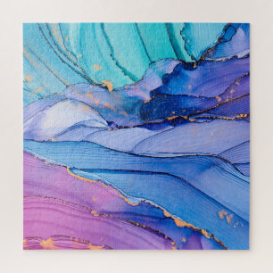 Freistehende Texturen, luxuriöse abstrakte Kunst. Puzzle