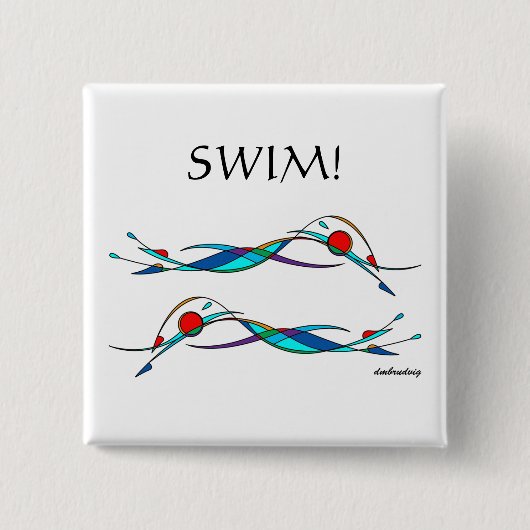 Freistil-Schwimmer-Duo-Knopf Button (Vorderseite)