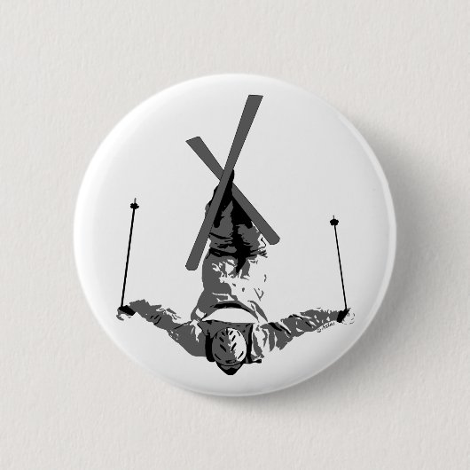 Freistil-Skifahren Button (Vorderseite)
