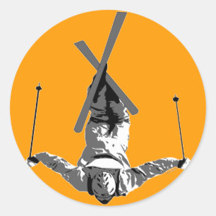 Freistil-Skifahren Runder Aufkleber