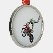 FreistilMotocross Silbernes Ornament (Rechts)