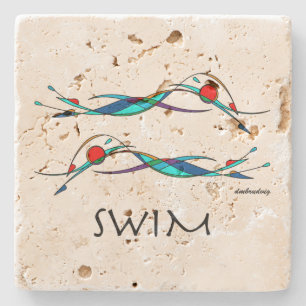 Freistilswim-Duo-Stein-Untersetzer Steinuntersetzer