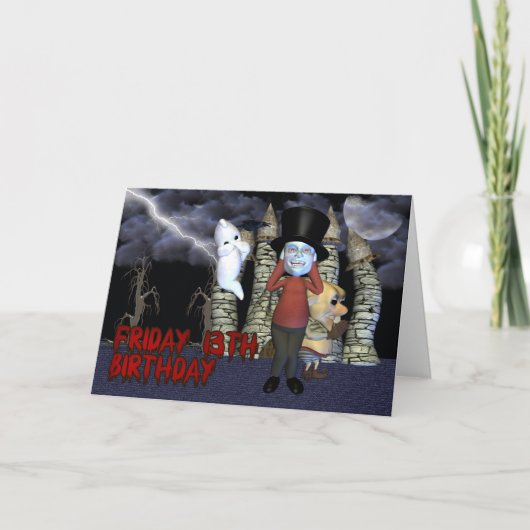 Freitag, 13. Geburtstag, Spooky Geist, und Kreatur Karte (Vorderseite)