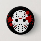 Freitag, 13. Halloween Maske Blut geteilt Button (Vorderseite)