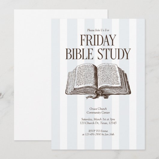 Freitag Bibelstudium Kirche Einladung (Vorne/Hinten)