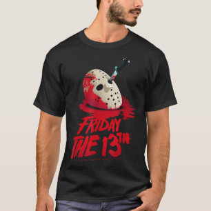 Freitag Das 13. Maskenblut-Halloween-Design T-Shirt