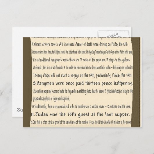 Freitag das 13. postkarte (Vorne/Hinten)