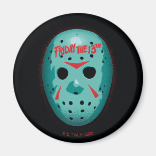 Freitag, den 13. Blue Hockey Mask Graphic Magnet