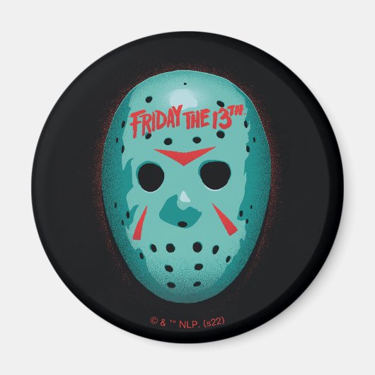 Freitag, den 13. | Blue Hockey Mask Graphic Magnet (Vorne)