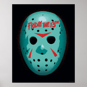 Freitag, den 13. Blue Hockey Mask Graphic Poster