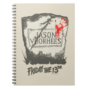 Freitag, den 13. Jason Voorhees Headstone Notizblock