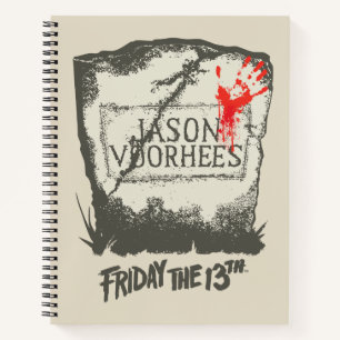 Freitag, den 13. Jason Voorhees Headstone Notizblock