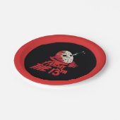 Freitag, den 13. | Messer Through Hockey Mask Pappteller (Schrägansicht)