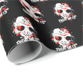 Freitag, den 13. | Paint Spritzer Hockey Mask Geschenkpapier (Rolleneckpunkt)