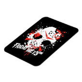 Freitag, den 13. | Paint Spritzer Hockey Mask Magnet (Linke Seite)