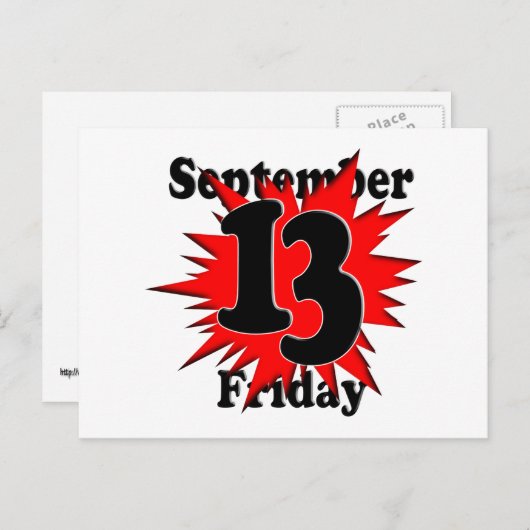 Freitag, den 13. postkarte (Vorne/Hinten)