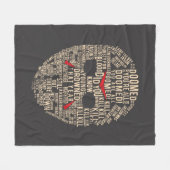 Freitag, den 13. | Typografie Hockeymaske Fleecedecke (Vorderseite (Horizontal))