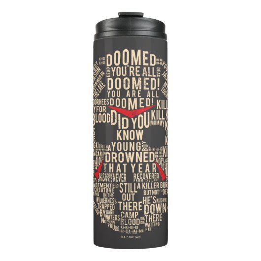 Freitag, den 13. | Typografie Hockeymaske Thermosbecher (Vorderseite)