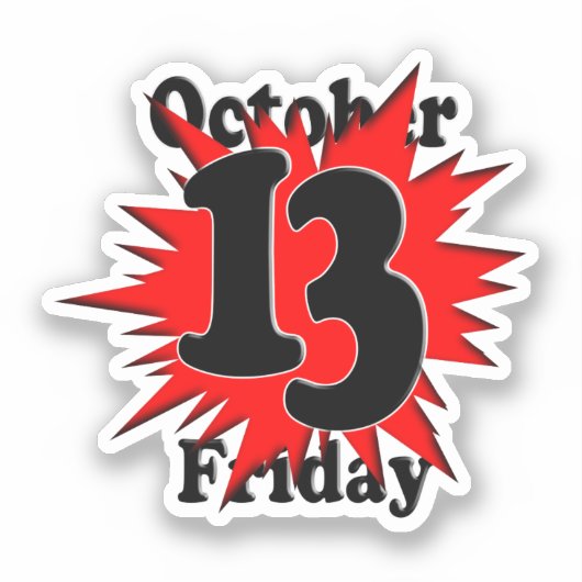 Freitag, der 13. im Oktober Aufkleber (Vorderseite)
