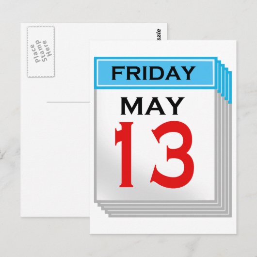 Freitag Der 13. Mai Postkarte (Vorne/Hinten)