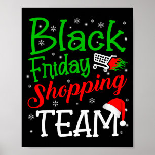 Freitag Einkaufsteam Weihnachten Schwarz Einkaufsf Poster