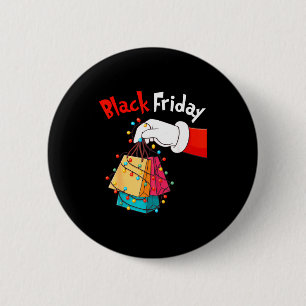 Freitag Einkaufstrupp Weihnachten Schwarz Einkauf  Button