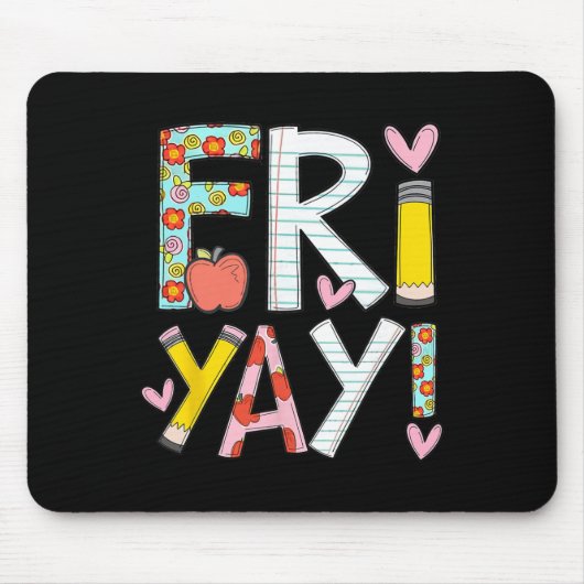 Freitag-froh Glücklicher Freitag Lustiges Wochenen Mousepad (Vorne)