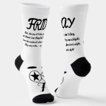 Freitag Gedicht Socks - Trendy, Funny, White&Black