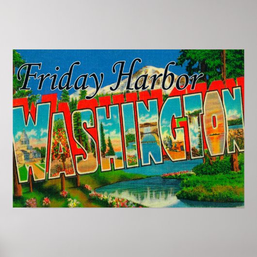 Freitag Hafen, Washington - Großer Brief Poster (Vorne)