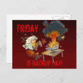 Freitag ist der Tag der Sicherung Postkarte (Vorne/Hinten)