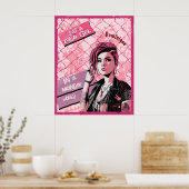 Freitag Mädchen in der Montag Welt. Bearbeitbarer  Poster (Küche)