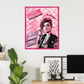 Freitag Mädchen in der Montag Welt. Bearbeitbarer Poster (Heimbüro)